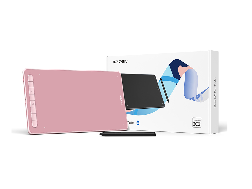 Графический планшет XPPen Deco LW розовый